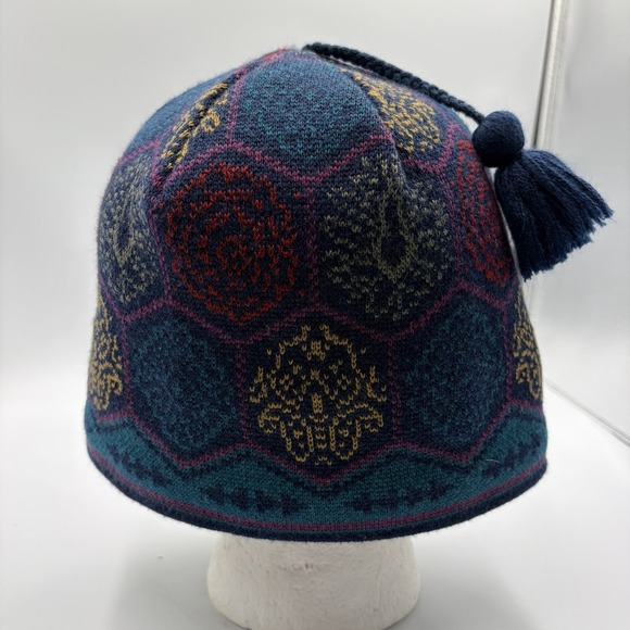 Patagonia Wool Blend Hat Beanie Aztec 1990s VTG Made In USA L Winter Colorful